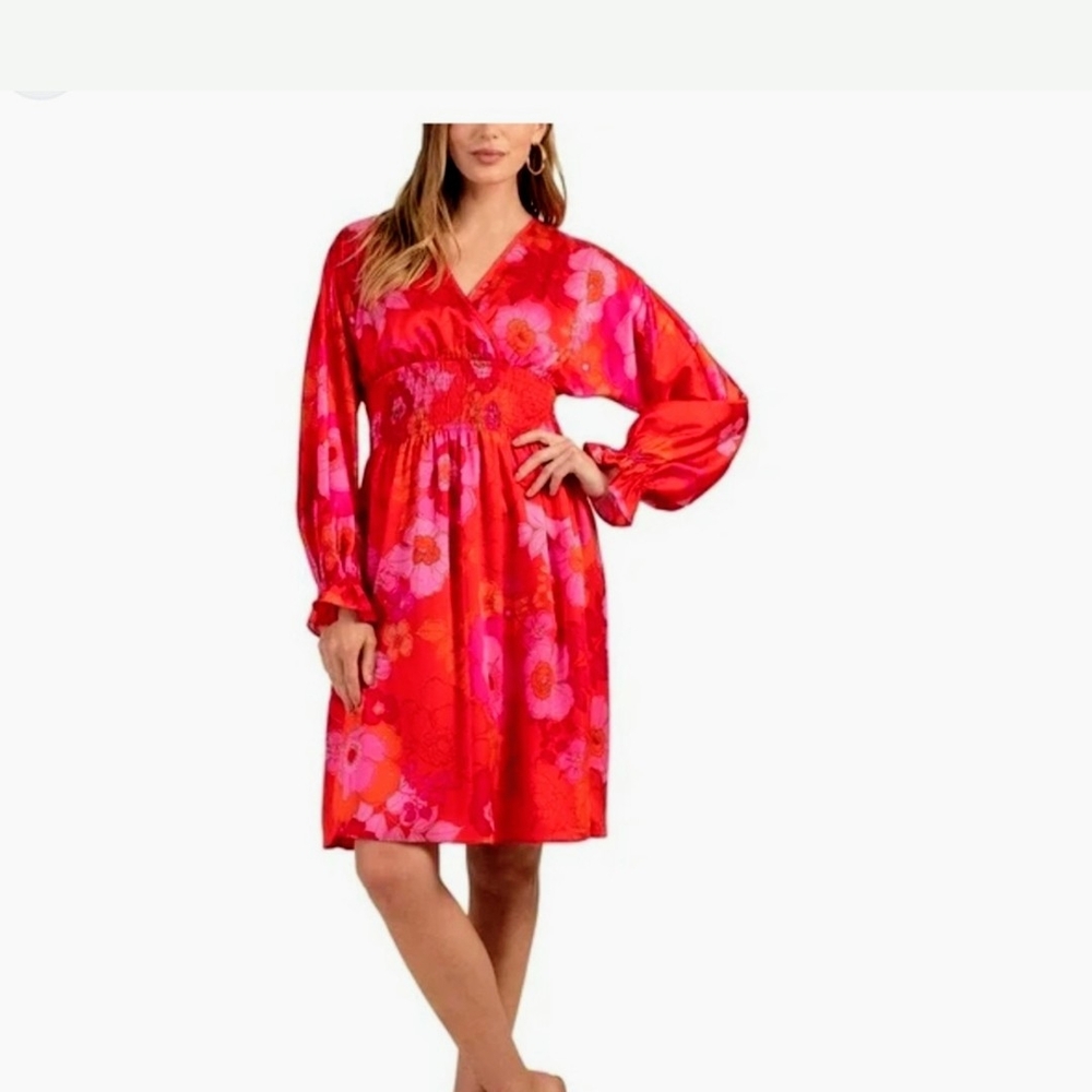 Trina Turk Red and Pink Floral Dress